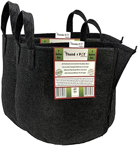 Thunder Pot Zippered Fabric Grow Bag 2-Pack Cloth Air Pots for Indoor, Outdoor & Hydroponic Use | Soil Planters for Flowers, Potato, Tomato, and Other Vegetables & Garden Plants (7-Gallon)