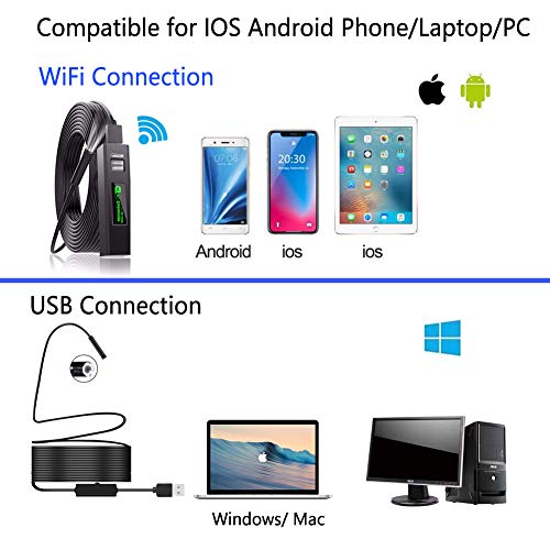 Endoskopkamera 10m für Android und iPhone mit HD Auflösung und wasserdicht
