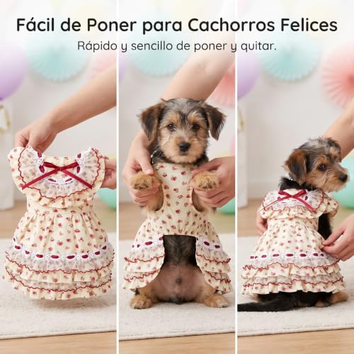 Vestido Princesa para Perros Pequeños XS Ropa Mascotas Multicolor 5