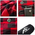 Heated Sleeping Bag pad, 5 Heating Zones, Operated by 5V/2A Power Bank (Battery NOT Included) Black & Red Flannel.