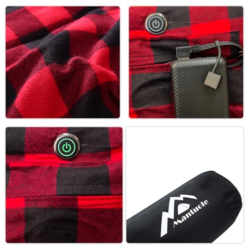 Heated Sleeping Bag pad, Operado por Alimentación USB 5V/2A, Color Rojo Flannel miniatura 5