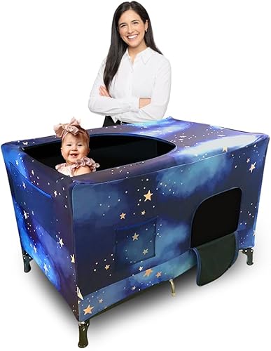 Sleep'N'Shade PRO Series - Funda opaca Pack N Play con bolsa para monitor de video, la funda para cuna con toldo más oscuro para viajes, siestas,