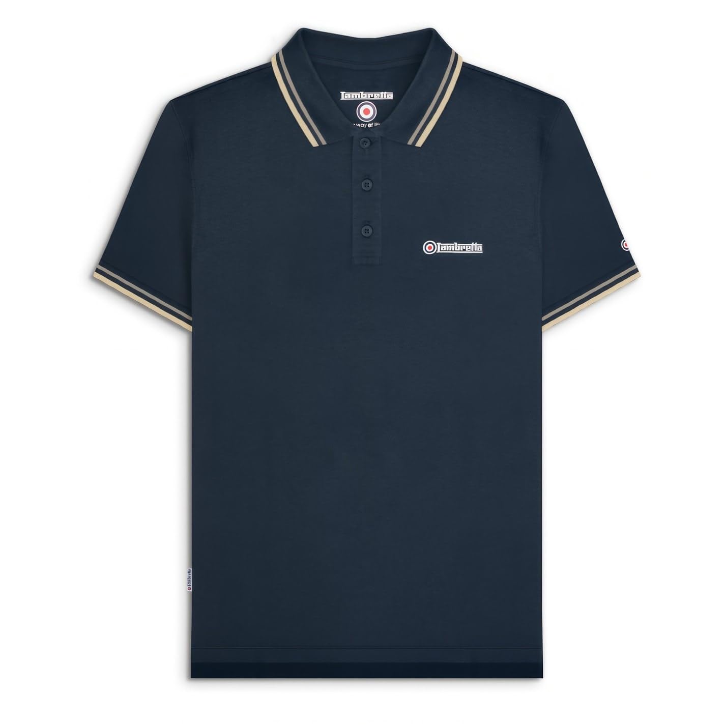 Lambretta Mens Tipped Polo Navy Cinder XL