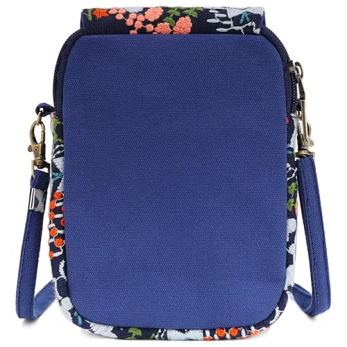 Image of SILKAREA Embroidered Cute Mini Crossbody Bag for Women Small Handbags Wristlet Wallet Bag Cell-phone Pouch Coin Purse