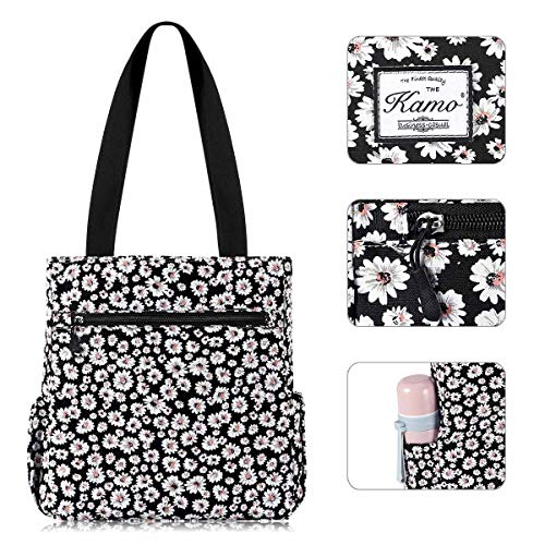 Image of KAMO Floral Tote Bag - Waterproof Lightweight Handbags Travel Shoulder Bag for Hiking Yoga Gym Swimming Travel Beach