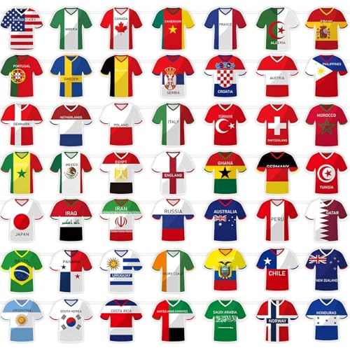 2026 World Cup Soccer Flags Bunting Banner 50 Countries International Country String Flags 50Pcs World Cup Decorations for Sports Themed Parties Olympic Events Outdoor Celebrations Fans Merchandise(Not among the top 48 teams