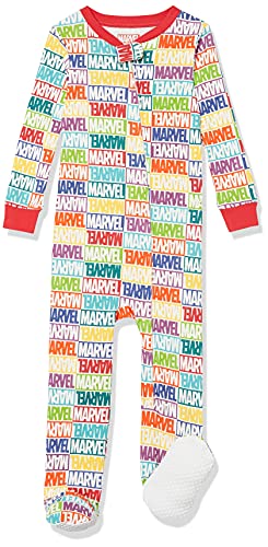 Image of Amazon Essentials Disney | Marvel | Star Wars Unisex Babies' and Toddlers' Snug-Fit Cotton Footed Pajamas, Multipacks