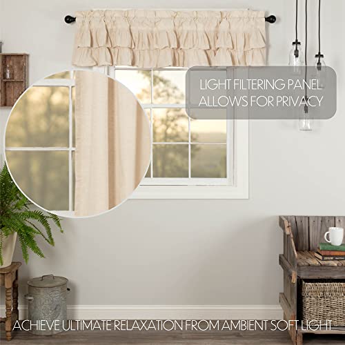 VHC-Brands-Simple-Life-Flax-Solid-Color-Cotton-Linen-Blend-Farmhouse-Kitchen-Curtains-Rod-Pocket-Hanging-Loops-16×72-Valance-Natural-Creme-White VHC Brands Simple Life Flax Solid Color Cotton Linen Blend Farmhouse Kitchen Curtains Rod Pocket Hanging Loops 16×72 Valance Natural Creme White