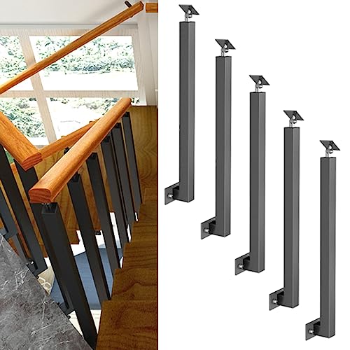 Escaleras de terraza seguras usando postes de barandilla cuadrados ajustables