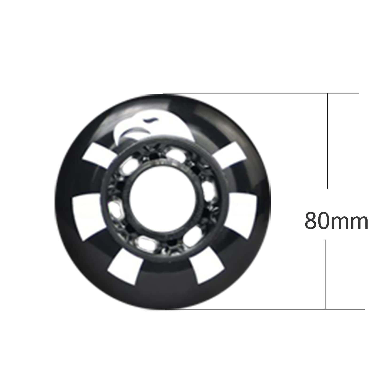 Genérico Ruedas de Repuesto para Patines en Línea Exterior Interior Rueda de 80 mm 85A para Patinaje Callejero, Resistente Al Desgaste, Sin Rodamientos, Paquete de 8