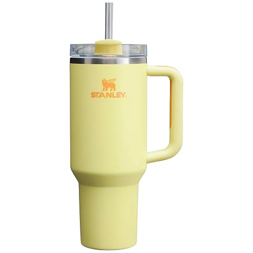 STANLEY Quencher H2.0 FlowState Stainless Steel Vacuum Insulated Tumbler with Lid and Straw for Water, Iced Tea or Coffee (Sunshine, 40 oz) - Sunshine - 40 Ounces