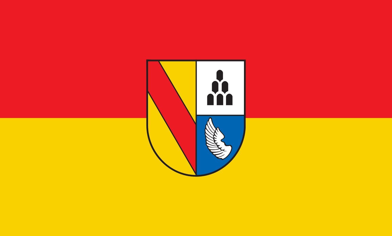 Drapeau Emmendingen Kreis horizontal 1.35m² pour remplacer votre pavillon usé