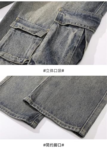 Men's Classic Hip-Hop Retro High Street Loose Casual Straight Slim Jeans3