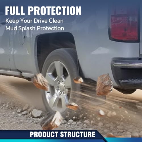 Image of PIT66 2PCS Molded Mud Flaps with Screw, Fit Toyota Tacoma 2005-2015 | 2PCS Heavy Duty Molded Mud Flaps with Screw, Fit Toyota Tacoma 2005-2015, Splash Guards Mudguard Front Molded Mud Flaps