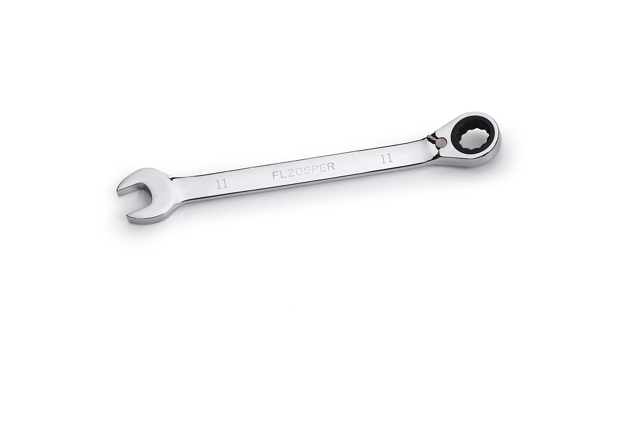 FLZOSPER 11mm Metric Reversible Geared Wrench,Box End Head 72-Tooth Reversible Ratcheting Combination Wrench Spanner