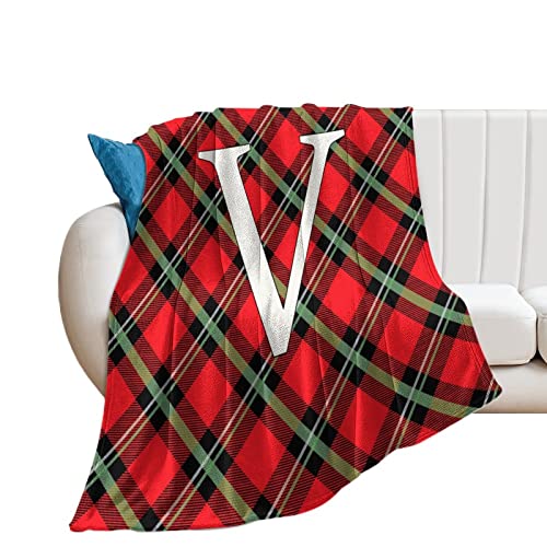 Couverture en flanelle chaude plaid lit canapé lettre V 178x203cm - 2
