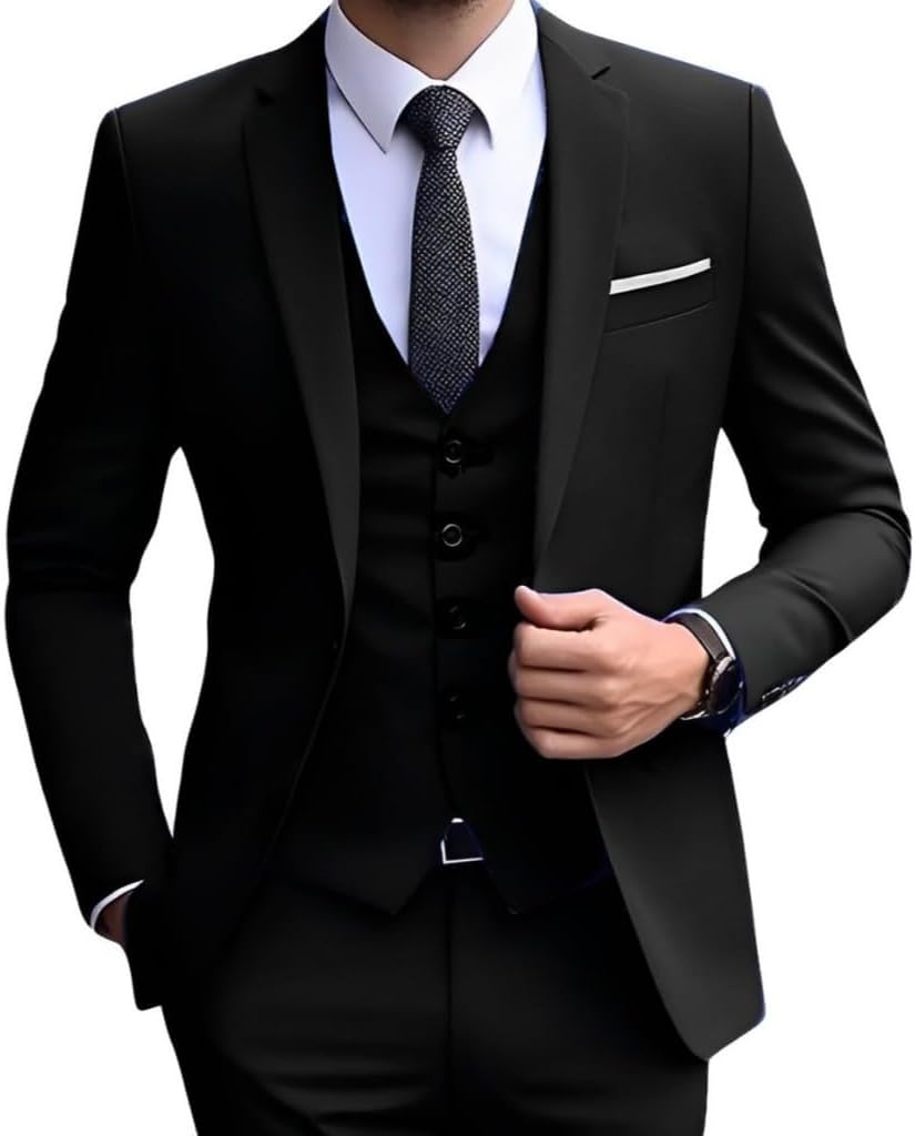 Terno Microfibra Preto Slim Italiano Blazer e Calça