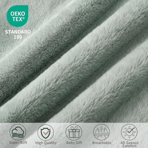 Image of Pro Goleem Fleece Baby Blanket with 2 Inch Satin Trim Soft Anti-Static Plush Blanket for Boys and Girls Christmas Baby Gifts for Babies 30''x40'',Sage Green