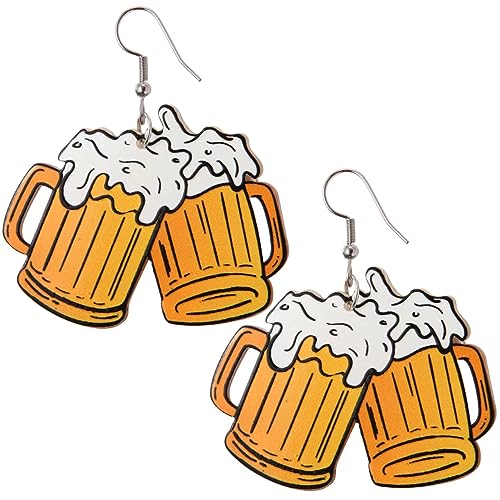 Beer Wine Mug Earrings for Women Funny German Oktoberfest Earrings Acrylic Beer Festival Costumes Outfits Accessories for Women