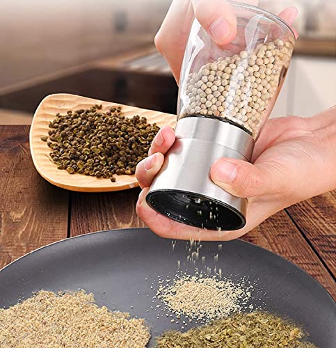 Stainless Steel Salt And Pepper Mill Grinder, Spice Glass Muller, Hand Mill Grinding Bottle, Kitchen Gadgets Glass Tools #TOP1