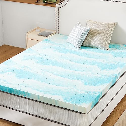 Sweetcrispy Mattress Topper California King, 2 Inch Thick Memory Foam Gel Infused Cooling Toppers...