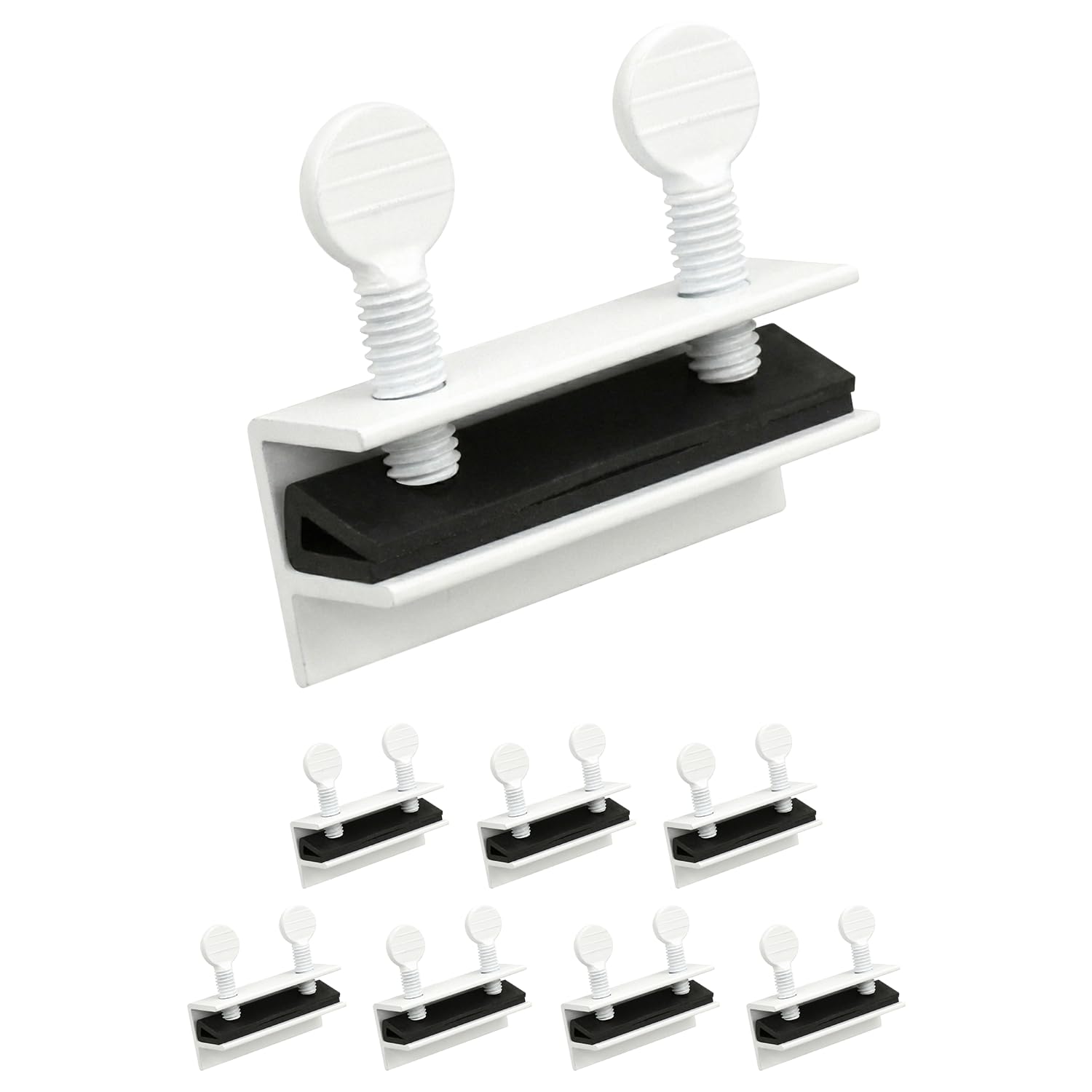 "Nuk3y Sliding Window Security Locks with Rubber Gasket (White, 8 Pack)"