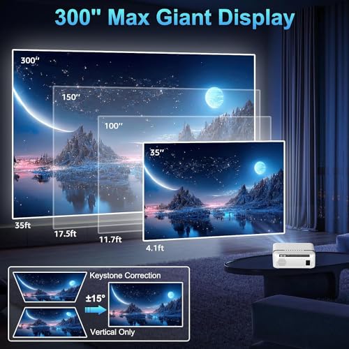 Image of TOPTRO MegaPix Projector for Home 4K Support, Native Full HD Projector 7000 Lumen 6D Keystone Android WiFi Bluetooth YouTube Netflix Primevideo Hotstar & Other Apps Portable Projector 200inch Screen