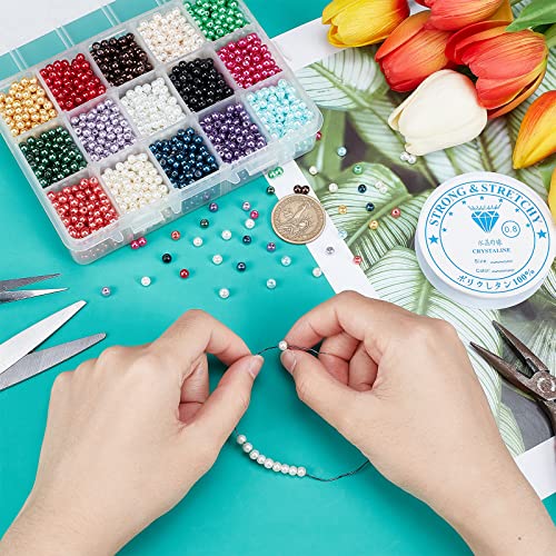 PandaHall 3400PCS 15 Colori 4mm Perline di Vetro