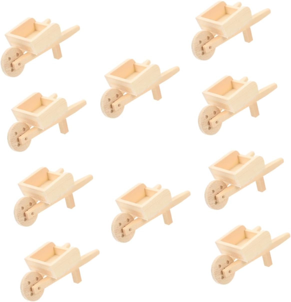 SUPVOX 10pcs Miniature Wheelbarrow Model Realistic Simulation Cart Toy for Dollhouse Decor Landscape Accessories and Outdoor Space Decoration Design