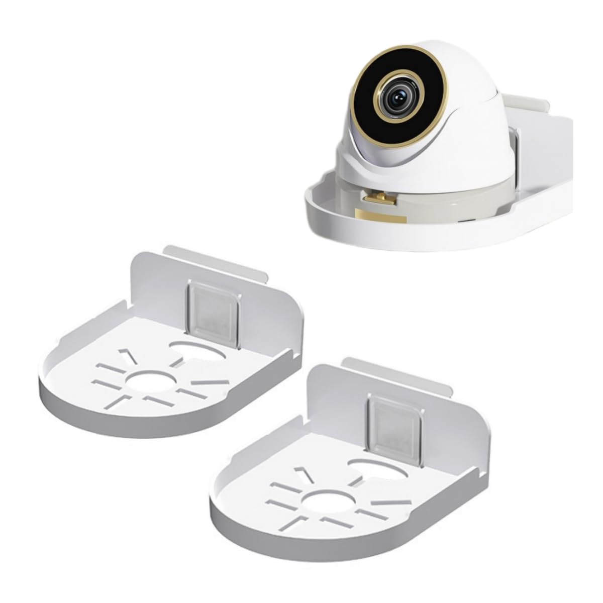 Jubobu Acrylic Small Wall Mount Floating Camera Shelf 2 Pack Baby Monitor Holder,Clear Mini Flexible Shelf for Bathroom, Bedroom, Kitchen (White)-image-29