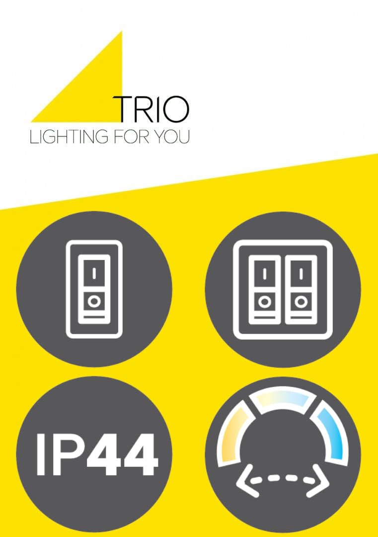 Trio Leuchten Aplique de baño LED ENRICO 281470306, metal cromado, 6,5 vatios LED, excl. 2x GU10, color de luz ajustable