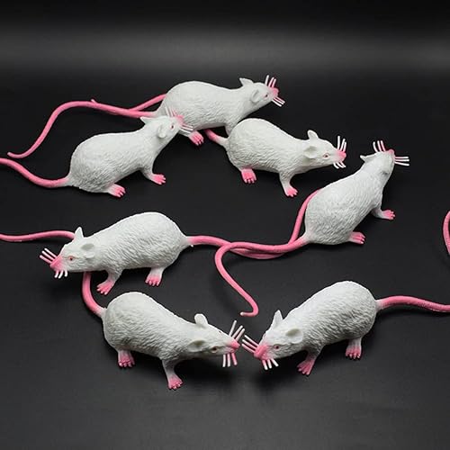 yuanxue 6 ratas artificiales de PVC para Halloween, juego de ratas falsas de simulación, modelo de ratón, accesorios de broma terribles para