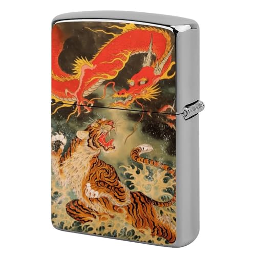 ライターケース ZIPPO/ジッポー兼用ケース ドラゴン 虎 龍 ジッポライターカバー 互換性のある 軽量 おしゃれ 両面プリント メンズ レディース 贈り物