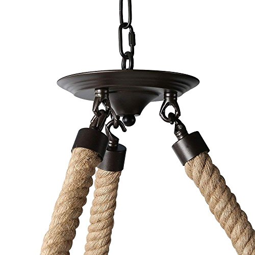 LNC Farmhouse Chandelier, Round Wagon Wheel 6-Light Fixture with Clear Glass Shades for Dining Room, Living Room, Bedroom, Kitchen Island and Foyer - Image 4