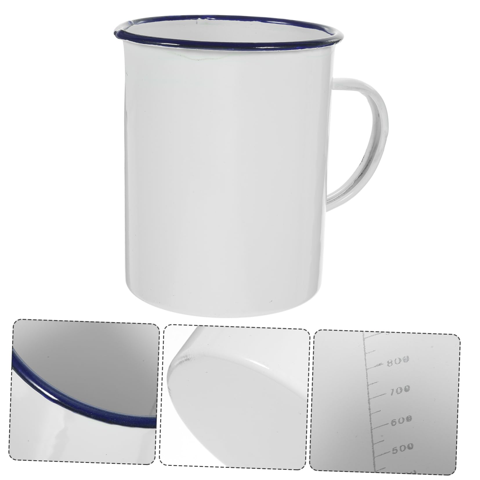 Ciieeo 5St Emaille-Messbecher kaffeekännchen coffee pot kaffeehaferl kaffeetassen tee mug Espressotassen Outdoor-Camping-Becher Frühstück kleine Tassen Emaillebecher für den Haushalt Weiß