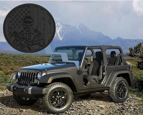 Image of National Flag Veteran 3D Metal Car Badge Emblem Decals Compatible with Jeep Wrangler Vehicles Trucks
