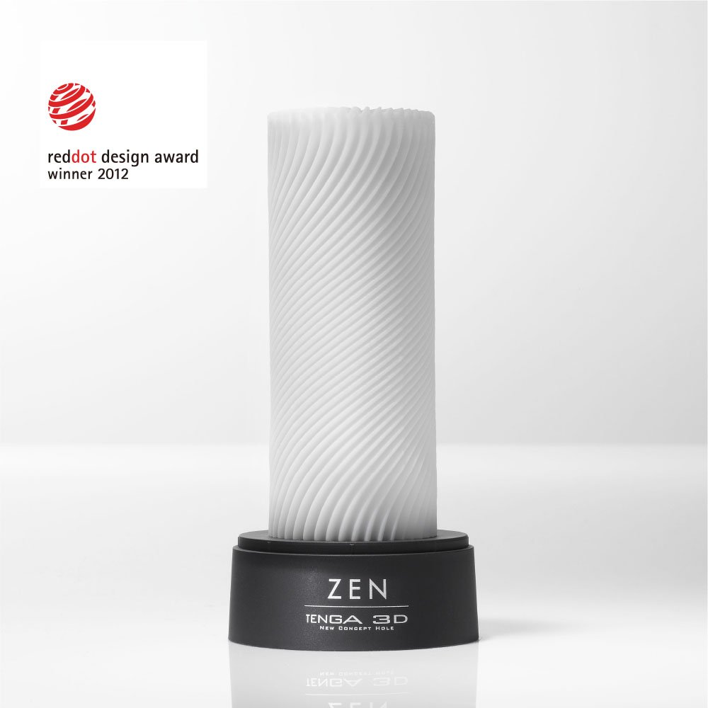 TENGA Zen 3D Sensual Sleeve Male Masturbator, Soothing Sculpted and Reusable Massager, TNH-003 Zen, White (TNH003)