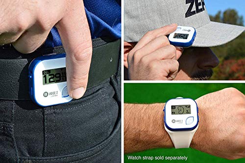Golf Buddy Voice 2 Golf Rangefinder Talking Golf GPS Devices for Hat, Golf Distance Range Finder for Golfers, 14 Hours Battery Life, Water Resistant, Golf Accessories for Men and Women, White/Blue - Thumbnail 6