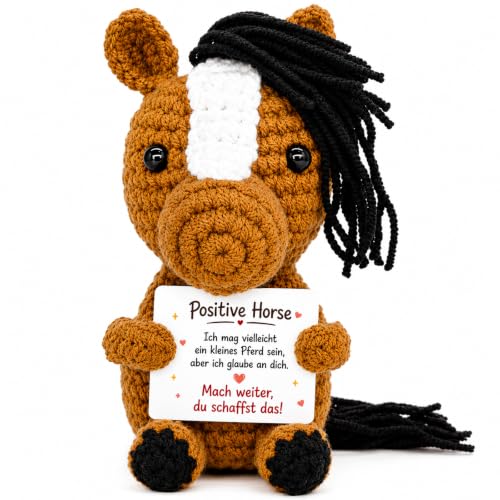 Handgehäkeltes Positives Pferd Als Mutmacher Geschenk Einzigartiges Pferde Mädchen Geschenk Pferde Geschenke Für Mädchen Kreatives Glücksbringer Positive Geschenke Geschenke Für Pferdeliebhaber