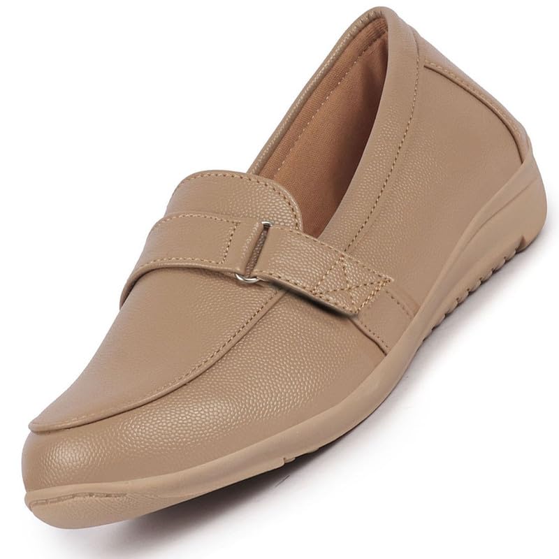 fausto Women's Comfortable Formal Adjustable Strap Hook and Loop Slip On Shoes|Party Shoe|Office Shoe-picture-36