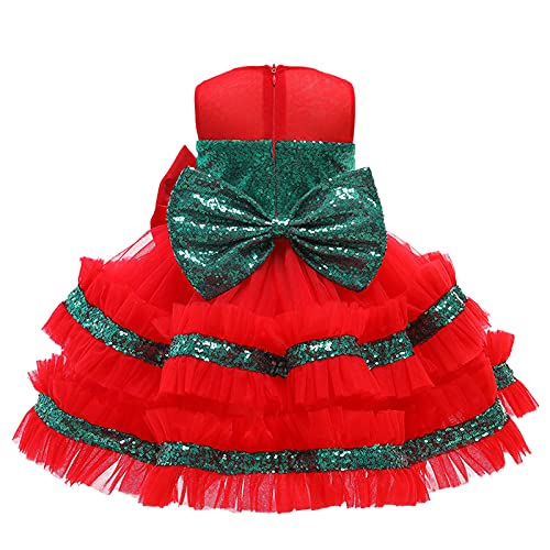 HUBA Prinsessenjurk voor meisjes, kerstjurk, mouwloos, feestelijk, kostuum, pailletten, jurk met vlinder, kanten jurk… - Image 6