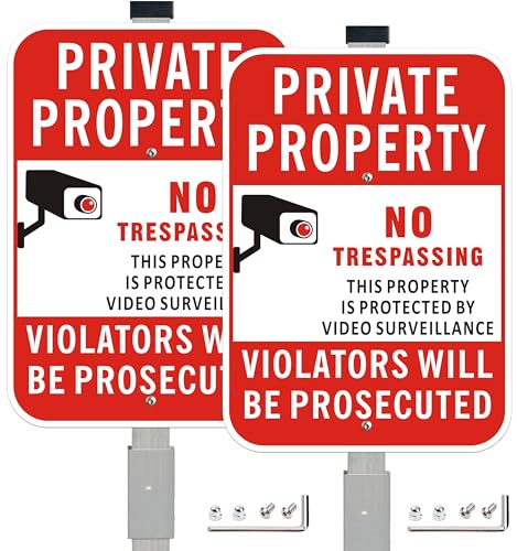 Panneaux Private Property réfléchissants en aluminium avec piquets de clôture