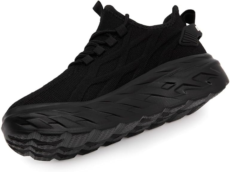 Image of Womens Tennis Shoes Sneakers Walking Running Gym Athletic Slip On Shoes Casual Workout Shoes for Women Lightweight Comfortable Breathable Black US Size 6