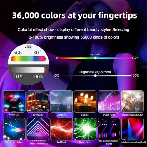Luz de vídeo RGB portátil Fabater recargable de 15W para iluminación Vlog 3