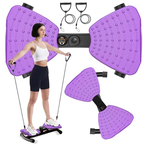 (440 lbs Weight Capacity) Waist Twister, Waist Twister Machine Exercise Fitness Tool, Twist Machine for Slim Waist and Core, with Smart LED Digital Display, 20dB Ultra-Quiet for Women Men (Purple)
