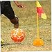 Hemoton Soccer Agility High Visibility Training Equipment for Outdoor Flag Base and Marker Pole for Soccer Drills and Practice