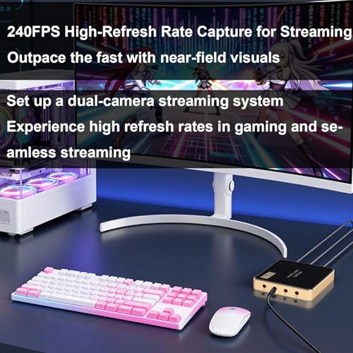 Image of MICROWARE HDMI Capture Card, 4K 60FPS HDR & VRR Passthrough Near-Zero Latency Capture Card Compatible for PS5, Xbox Series X /S, Xbox One, PS4, Switch, Windows 11