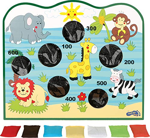 small foot Wurfstand "Afrika" aus Holz, mit bunten Farbsäckchen, 6 Wurflöchern und Tiermotiven, ab 3 Jahren, 7730 – Bild 3