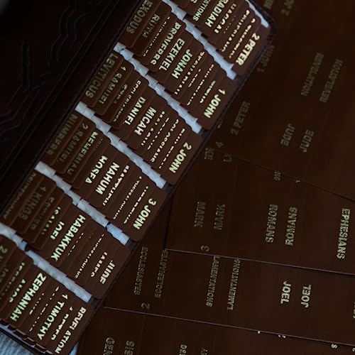 UPAFEXXI - Abas bíblicas de couro, abas bíblicas para mulheres e homens (letras douradas) adesivos d