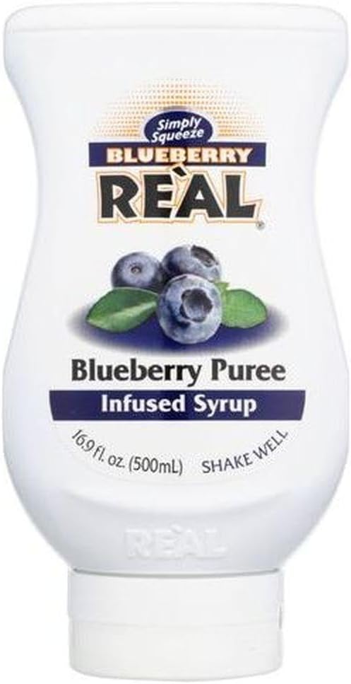 Blueberry Reàl Infused Exotics, Blueberry Puree Infused Syrup, 16.9 FL OZ Squeezable Bottle
